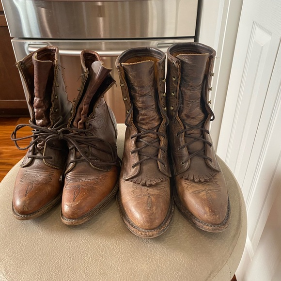Lot of 2 Leather Boots - Picture 2 of 10